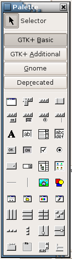 Glade PALETTE window