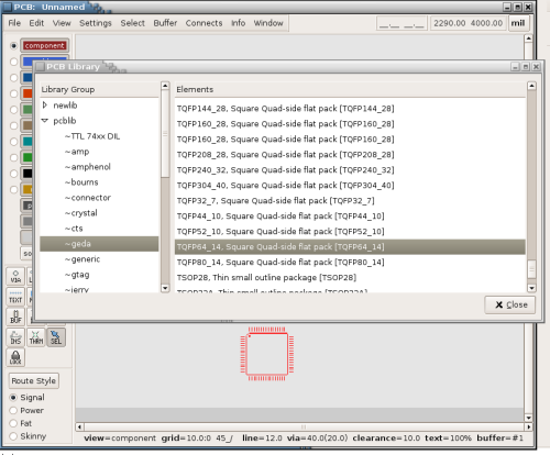 Select component footprint