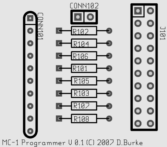 Top view of MC-1 Programmer Board