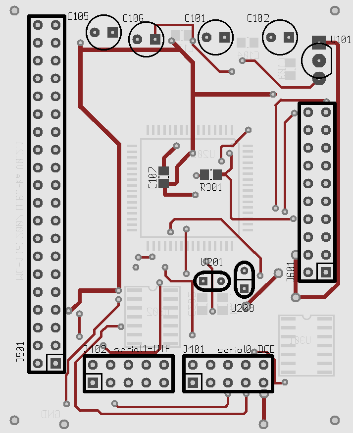 Top view showing links