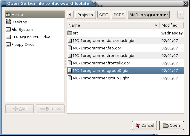 Isolate File Reverse Dialog